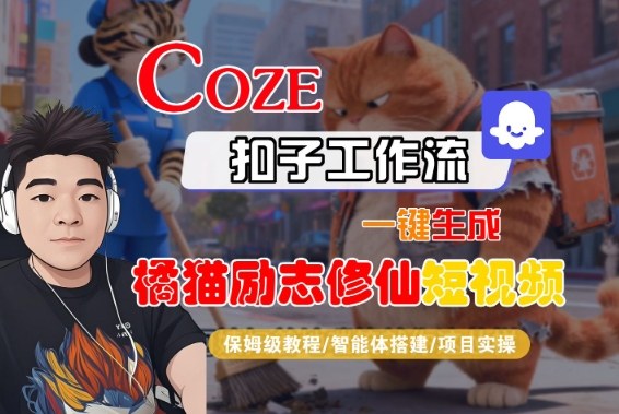 Coze扣子智能体工作流一键生成“橘猫励志修仙“短视频，全流程保姆级教学-星玥资源网