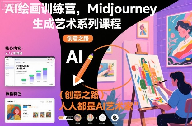 AI绘画训练营，Midjourney生成艺术系列课程，人人都是AI艺术家-星玥资源网