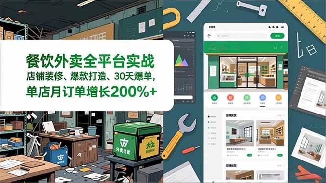 （16978期）餐饮外卖全平台实战，店铺装修、爆款打造、30天爆单，手把手教学，单店月订单增长200%+-星玥资源网