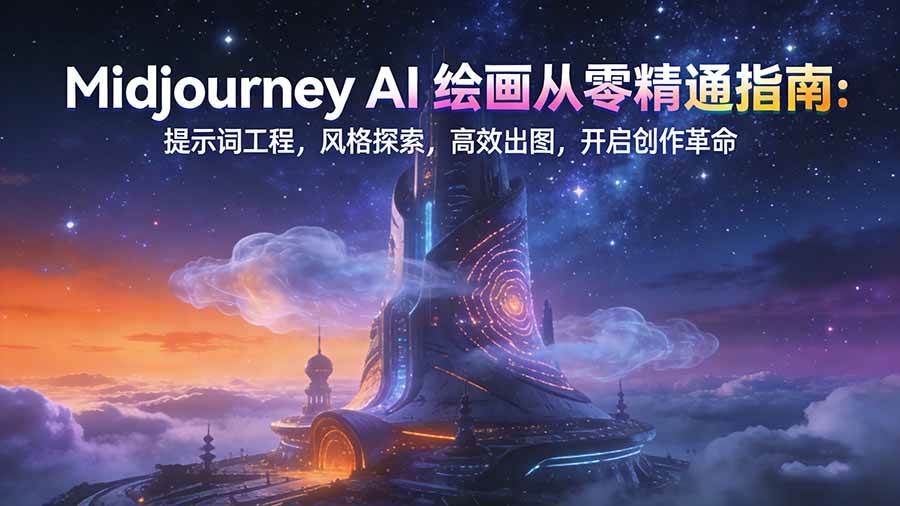 （17118期）Midjourney AI绘画从零精通指南：提示词工程，风格探索，高效出图，开启创作革命-星玥资源网