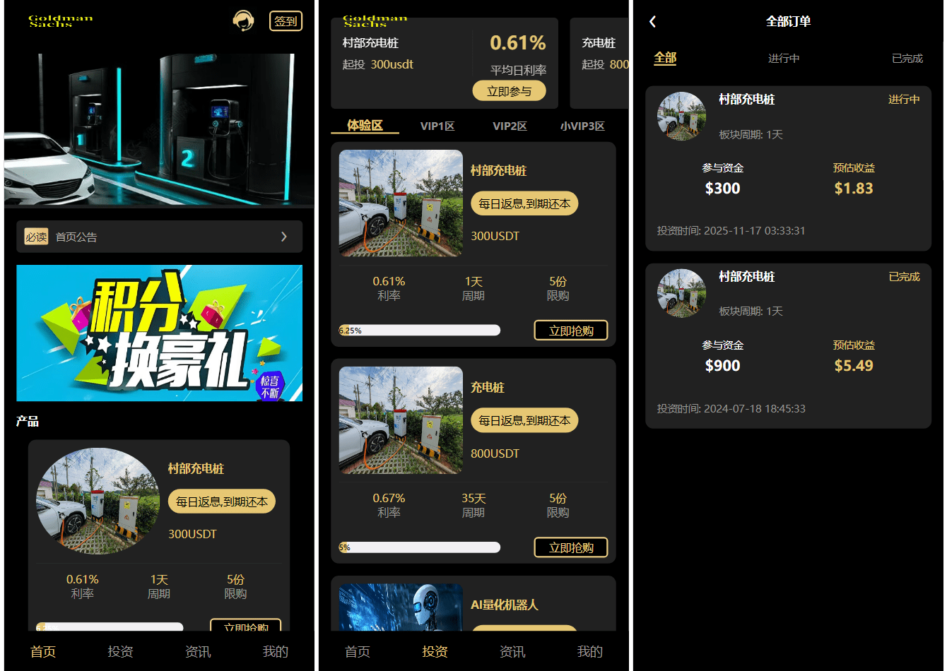 Fidelity充电桩投资理财系统源码-前端uniapp纯源码+后端PHP-星玥资源网