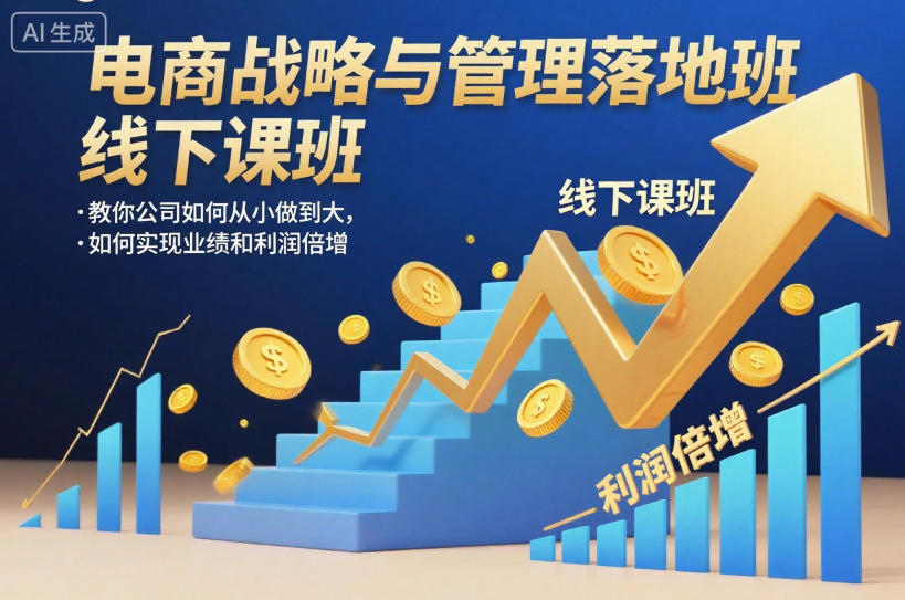 电商战略与管理落地班线下课，教你公司如何从小做到大，如何实现业绩和利润倍增【录音】-星玥资源网