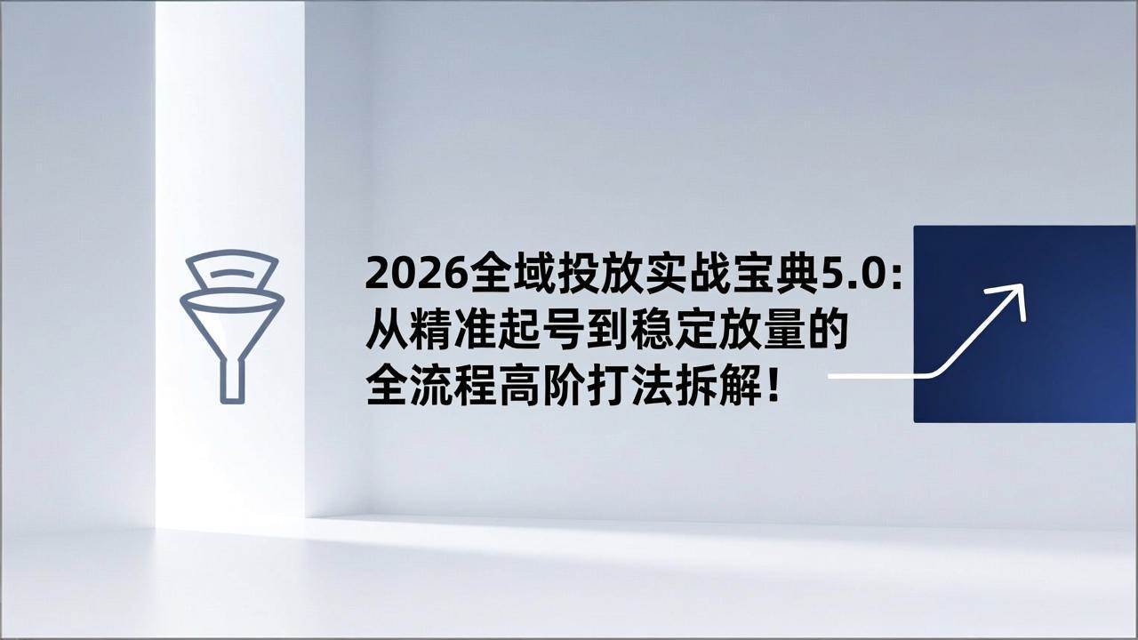 （17156期）2026全域投放实战宝典5.0：从精准起号到稳定放量的全流程高阶打法拆解！-星玥资源网