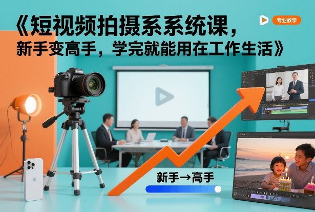 短视频拍摄系统课，新手变高手，学完就能用在工作生活-星玥资源网