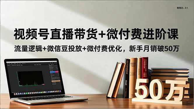 （16684期）视频号直播带货+微付费进阶课：流量逻辑+微信豆投放+微付费优化，新手月销破50万-星玥资源网