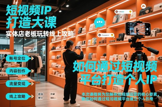 短视频ip打造大课，实体店老板玩转线上攻略-星玥资源网