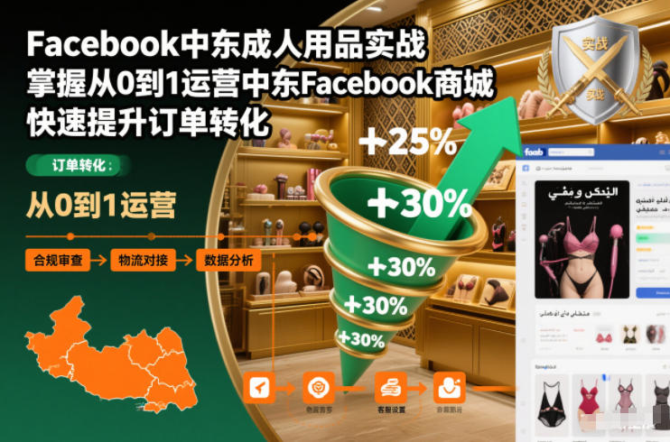 Facebook中东成人用品实战，掌握从0到1运营中东Facebook商城，快速提升订单转化-星玥资源网