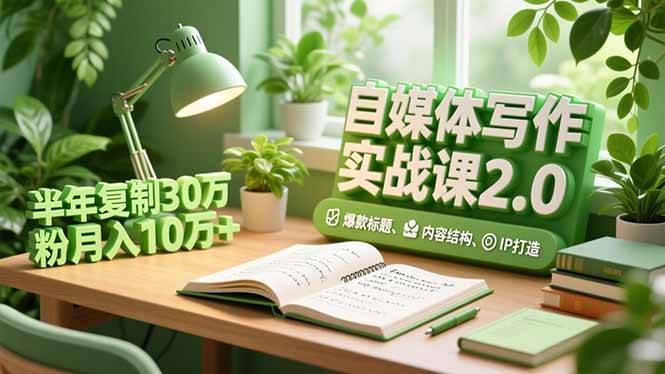 （16734期）自媒体写作实战课2.0，爆款标题、内容结构、IP打造，半年复制30万粉月入10万+-星玥资源网