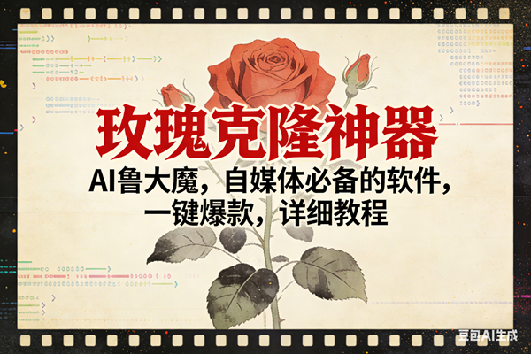 （17000期）玫瑰克隆神器，ai鲁大魔，自媒体必备，一键爆款，详细使用教程-星玥资源网