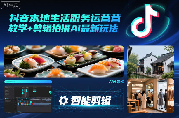 抖音本地生活服务运营教学+剪辑拍摄AI最新玩法-星玥资源网