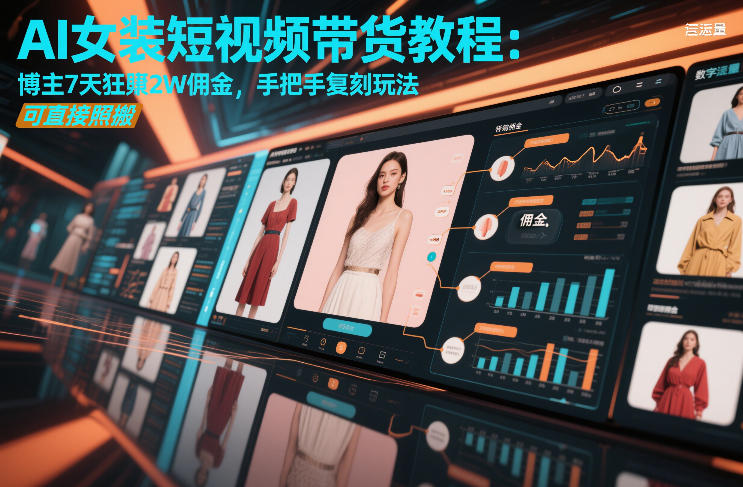 AI女装短视频带货教程：博主7天狂賺2W佣金，手把手复刻玩法，可直接照搬-星玥资源网