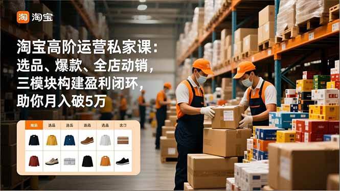 （16934期）淘宝高阶运营私家课：选品、爆款、全店动销，三模块构建盈利闭环，助你月入破5万（更新12月）-星玥资源网