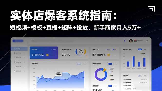 （16541期）实体店爆客系统指南：短视频+模板+直播+矩阵+投放，新手商家月入5万+-星玥资源网