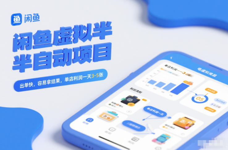 闲鱼虚拟半自动项目，出单快，容易拿结果，单店利润一天3-5张-星玥资源网