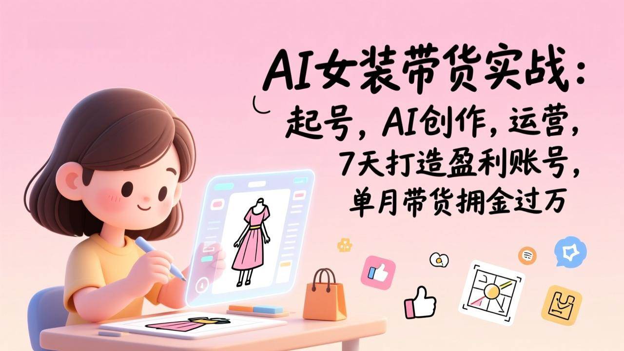 （17117期）AI女装带货实战班（更新）：起号，AI创作，运营，7天打造盈利账号，单月带货佣金过万-星玥资源网