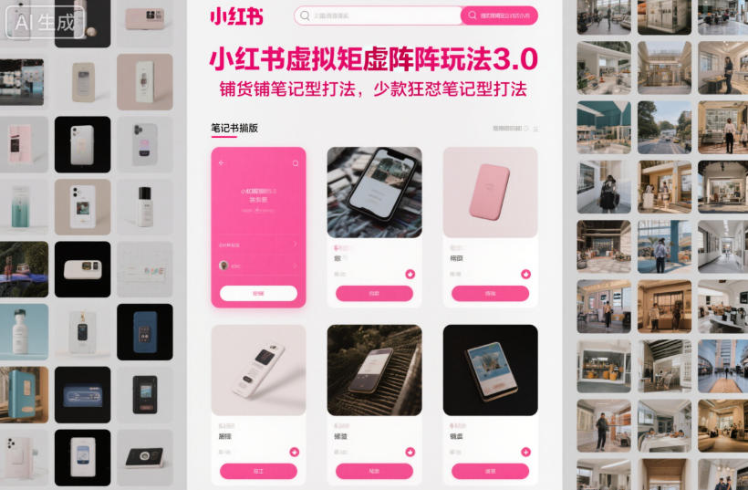 小红书虚拟矩阵玩法3.0，铺货铺笔记型打法，少款狂怼笔记型打法-星玥资源网