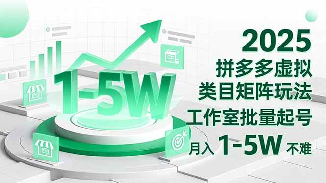 （16548期）2025 拼多多虚拟类目矩阵玩法，工作室批量起号，月入 1-5W 不难-星玥资源网