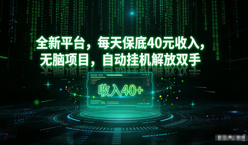 最新看广平台，每天保底30-4米，无脑项目，自动挂G解放双手【揭秘】-星玥资源网