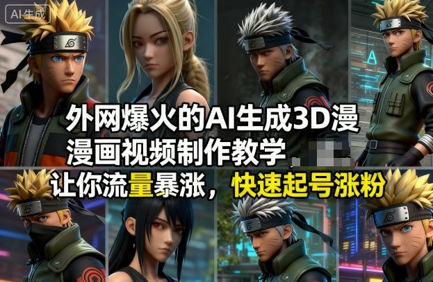 外网爆火的AI生成3D漫画视频制作教学，让你流量暴涨，快速起号涨粉！-星玥资源网