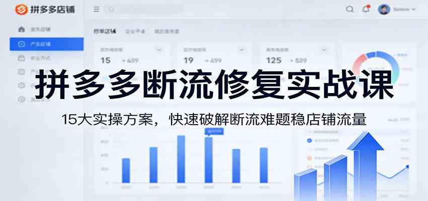 拼多多断流修复实战课：15大实操方案，快速破解断流难题稳店铺流量-星玥资源网