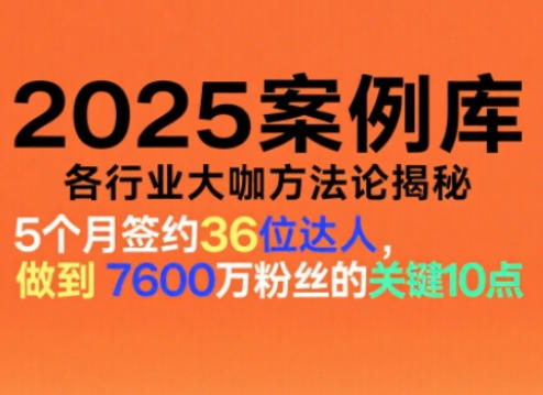 2025案例库，收录各行业大咖的方法论，各行业大咖方法论揭秘-星玥资源网