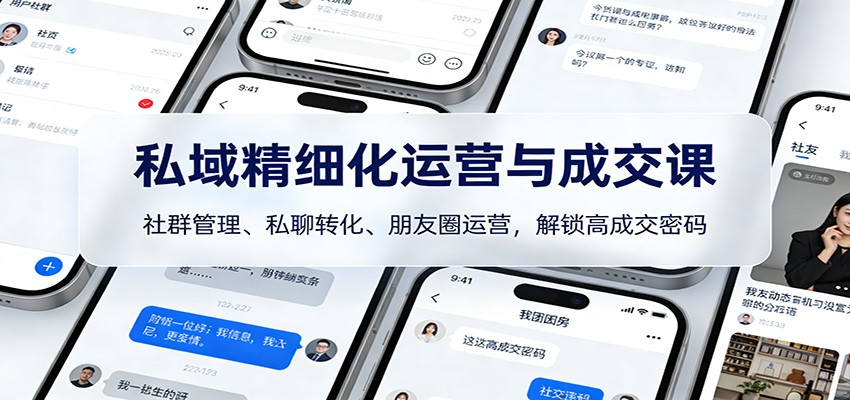 私域精细化运营与成交课：社群管理、私聊转化、朋友圈运营，解锁高成交密码-星玥资源网
