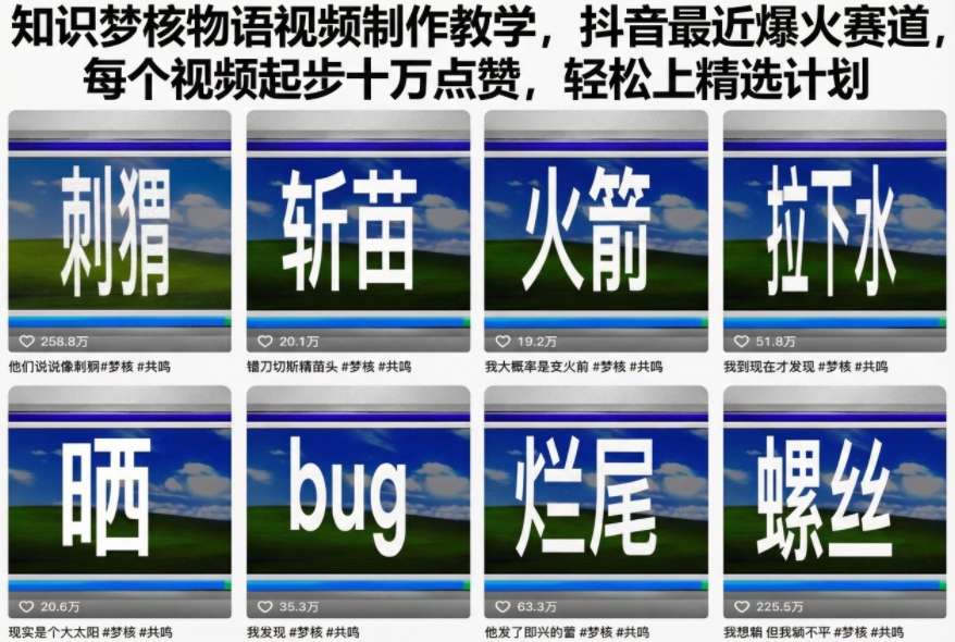 知识梦核物语视频制作教学，抖音最近爆火赛道，每个视频起步十万点赞，轻松上精选计划-星玥资源网