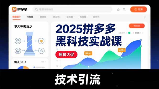 （16977期）2025拼多多黑科技实战课，擎天柱玩法、爆流SKU、原价大促，技术引流，单店日销轻松破千单-星玥资源网