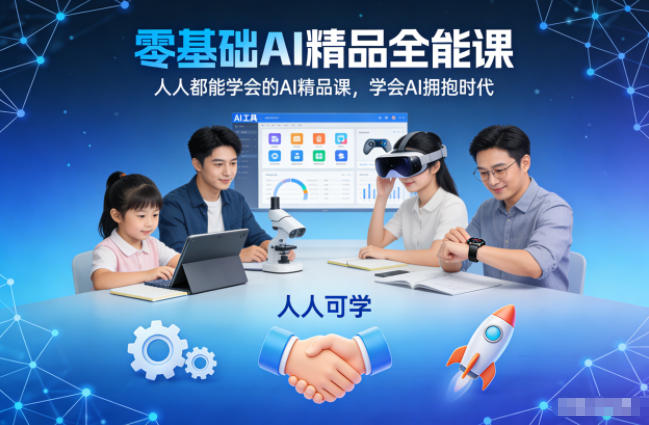 零基础AI精品全能课，人人都能学会的AI精品课，学会AI拥抱时代-星玥资源网