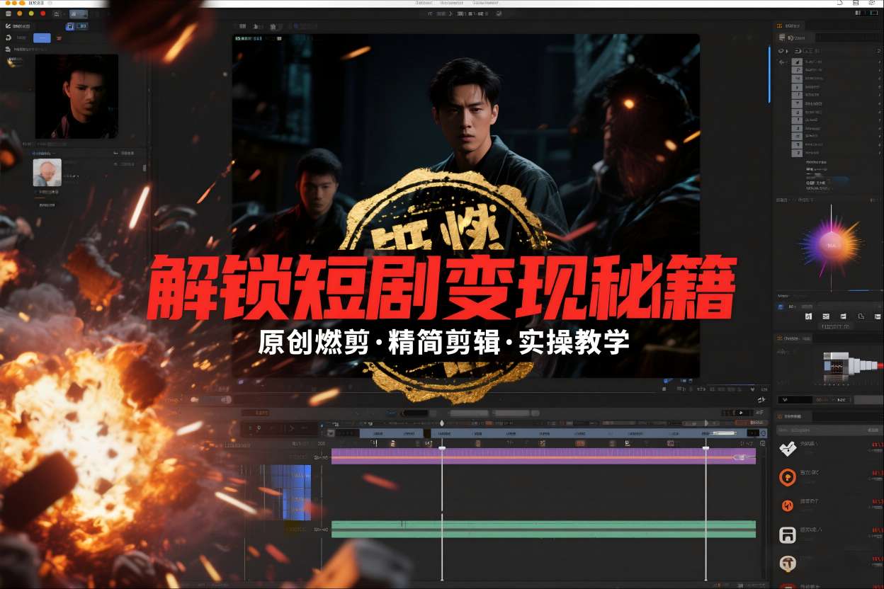 短剧拉新之原创燃剪精简剪辑实操课，解锁短剧变现秘籍-星玥资源网