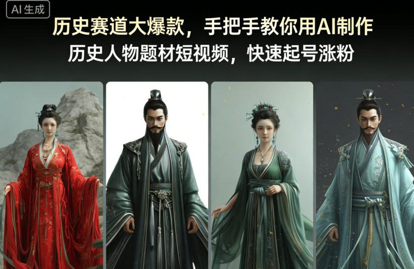 历史赛道大爆款，手把手教你用AI制作历史人物题材短视频，快速起号涨粉-星玥资源网