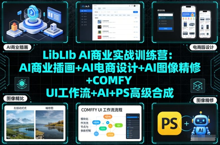 LibLIb AI商业实战训练营：AI商业插画+AI电商设计+AI图像精修+COMFY UI工作流+AI+PS高级合成-星玥资源网