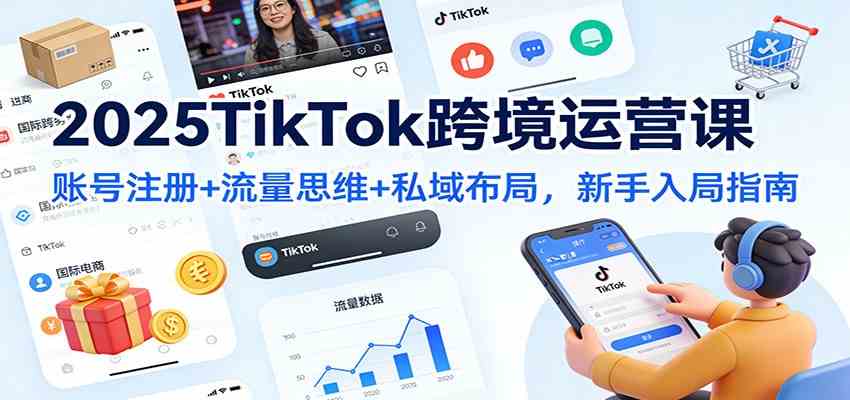 2025TikTok跨境运营课：账号注册+流量思维+私域布局，新手入局指南-星玥资源网