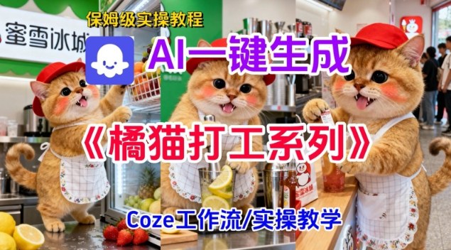 Coze扣子工作流一键生成胖橘猫打工短视频，保姆级实操搭建教学-星玥资源网