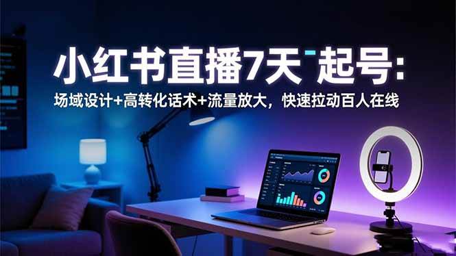 （16537期）小红书直播7天起号：场域设计+高转化话术+流量放大，快速拉动百人在线-星玥资源网