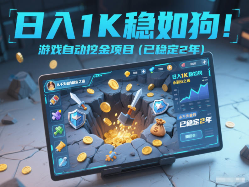 日入1K稳如狗！游戏自动挖金项目（已稳定2年），永不失业的副业之选【揭秘】-星玥资源网