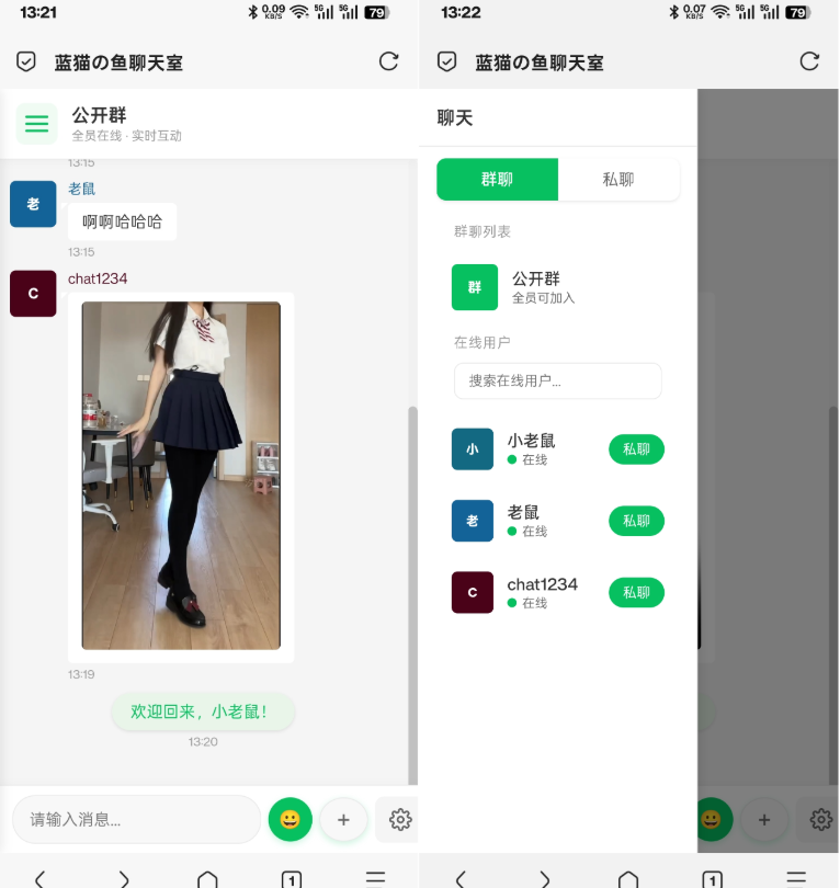 PHP实时消息聊天室源码 聊天APP源码 H5网页聊天室 PHP+WebSocket-星玥资源网