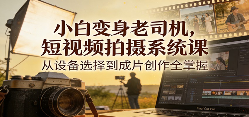小白变身老司机，短视频拍摄系统课，从设备选择到成片创作全掌握-星玥资源网