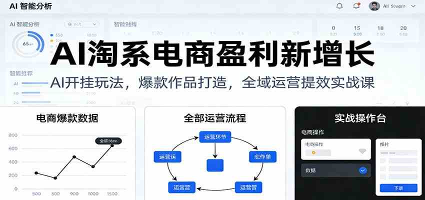 AI淘系电商盈利新增长，AI开挂玩法，爆款作品打造，全域运营提效实战课-星玥资源网