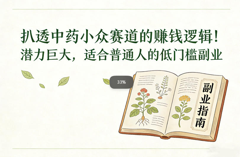 扒透中药小众赛道的賺米逻辑，潜力巨大，适合普通人的低门槛副业-星玥资源网