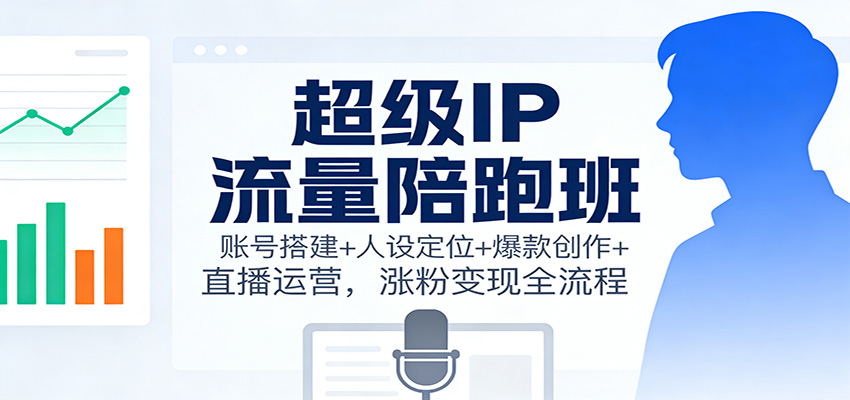 超级IP流量陪跑班：账号搭建+人设定位+爆款创作+直播运营，涨粉变现全流程-星玥资源网