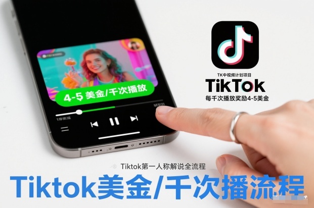 TK中视频计划项目，Tiktok第一人称解说流程，每干次播放奖励4-5美金-星玥资源网