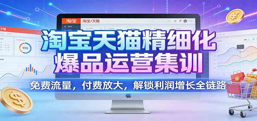 淘宝天猫精细化爆品运营集训：免费流量，付费放大，解锁利润增长全链路-星玥资源网
