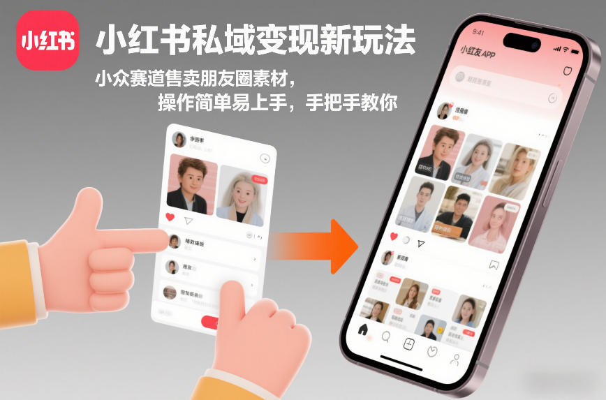 小红书私域变现新玩法，小众赛道售卖朋友圈素材，操作简单易上手，手把手教你-星玥资源网