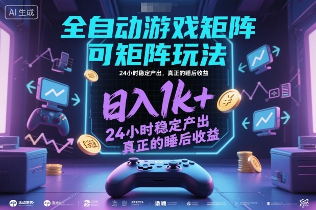 全自动游戏掘金，可矩阵操作，日入1k+，24小时稳定产出，真正的睡后收益【揭秘】-星玥资源网